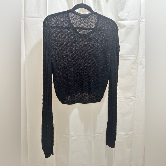 Zara Black Knit Patterned Top - Picture 3 of 4